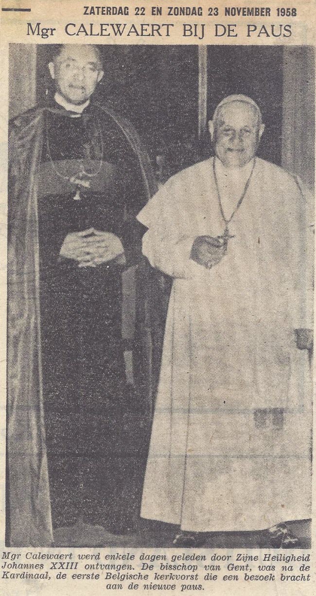 Mgr. Calewaert, bisschop van Gent, bij paus Johannes XXIII